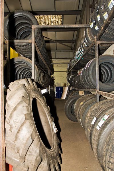 Tyre store with tractor tyres