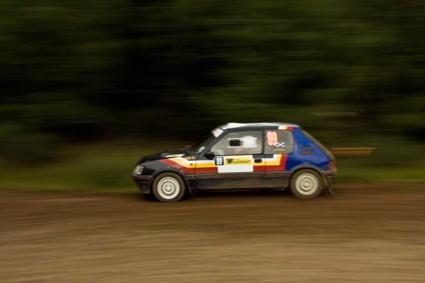 Rally car on a tarmac stage