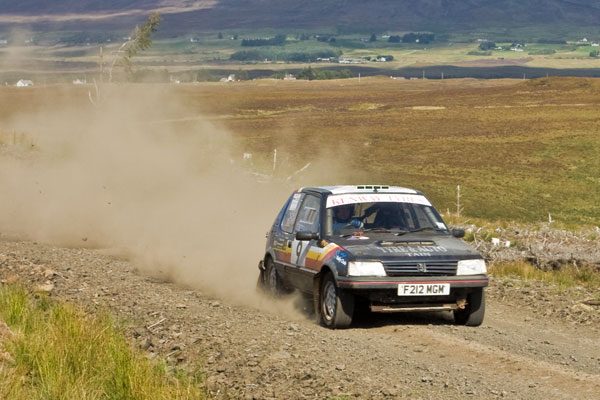 Tyre and Auto Rally Team Peugeot on a gravel stage